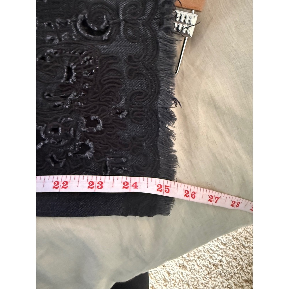 Free People Embroidered Ankle Cutout Skinny Jeans Black Size 25 - Picture 6 of 6